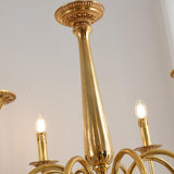 Elegant Gold Metal Candle Chandelier Adjustable Height Image - 7