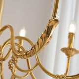 Elegant Gold Metal Candle Chandelier Adjustable Height Image - 8