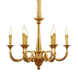 Elegant Gold Metal Candle Chandelier Adjustable Height Image - 9