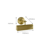 Elegant Gold Rectangular Copper LED Vanity Light #size