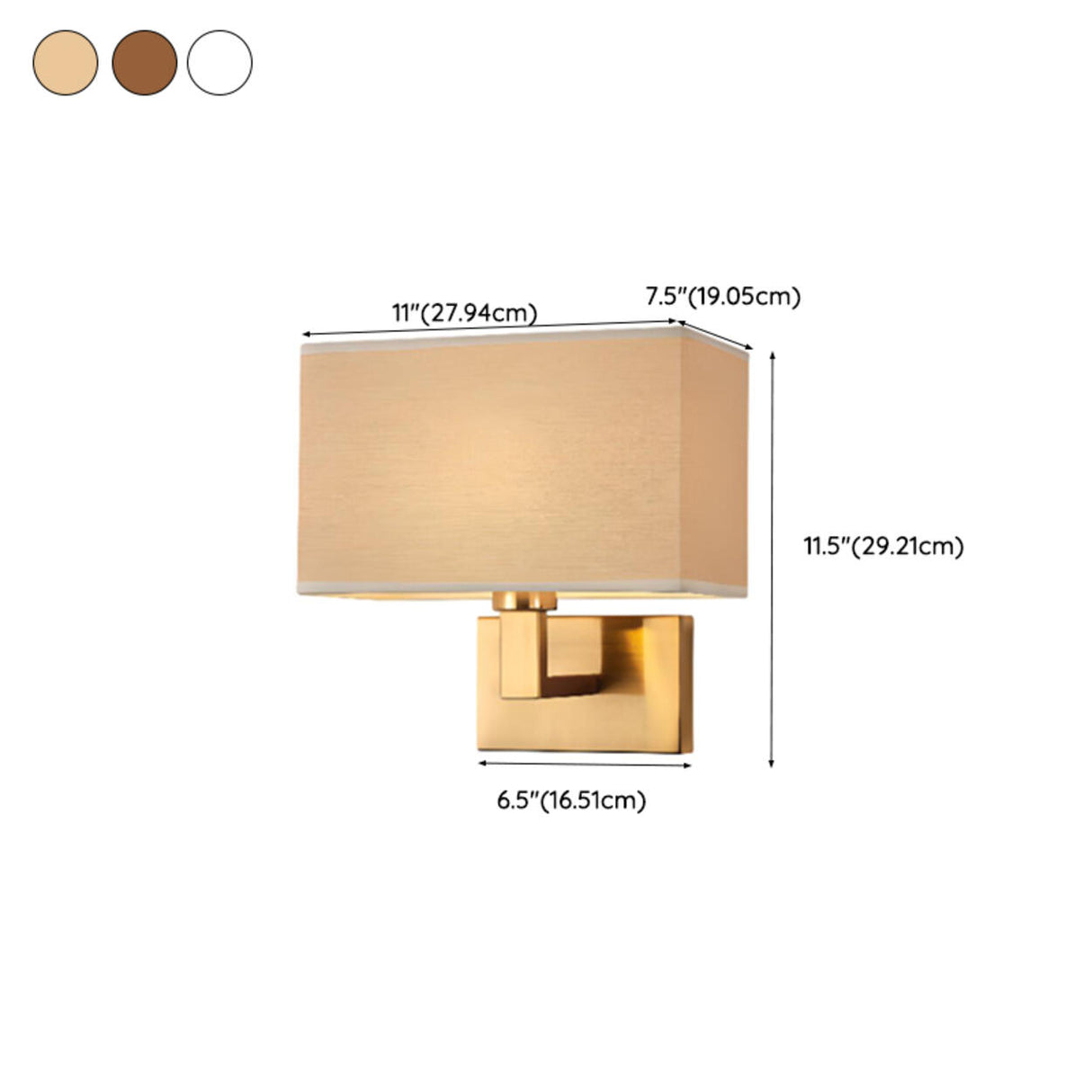 Elegant Gold Rectangular Wall Sconce Light 