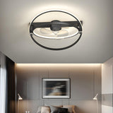 Elegant Gold Ring Modern Metal Ceiling Fan with Light Image - 14