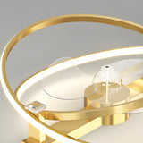 Elegant Gold Ring Modern Metal Ceiling Fan with Light Image - 5