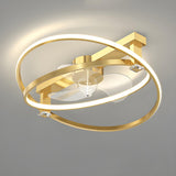 Elegant Gold Ring Modern Metal Ceiling Fan with Light Image - 8