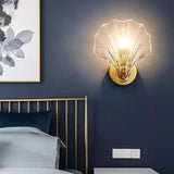 Elegant Gold Seashell Glass Vanity Wall Light Image - 14