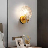 Elegant Gold Seashell Glass Vanity Wall Light Image - 15