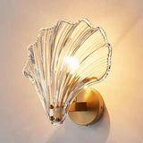 Elegant Gold Seashell Glass Vanity Wall Light Image - 8