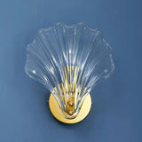 Elegant Gold Seashell Glass Vanity Wall Light Image - 9