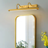 Elegant Gold Straight Linear Vanity Mirror Light Image - 1