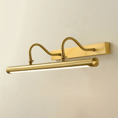 Elegant Gold Straight Linear Vanity Mirror Light Image - 2