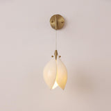 Elegant Gold Tulip Shaped White Ceramics Wall Sconce Image - 17