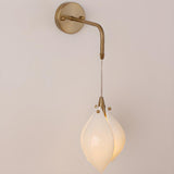 Elegant Gold Tulip Shaped White Ceramics Wall Sconce Image - 18