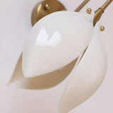 Elegant Gold Tulip Shaped White Ceramics Wall Sconce Image - 19