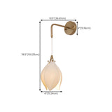 Elegant Gold Tulip Shaped White Ceramics Wall Sconce #size