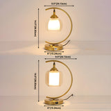 Elegant Golden Curved Clear Glass Shade Table Lamp #size