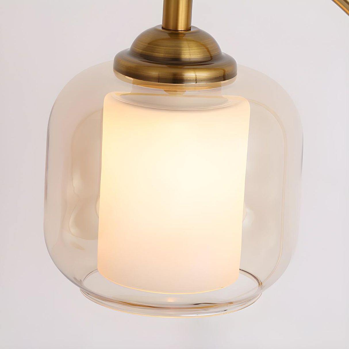 Elegant Golden Curved Clear Glass Shade Table Lamp Image - 4