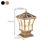 Elegant Golden Solar Copper Outdoor Lantern Table Lamp Image - 15