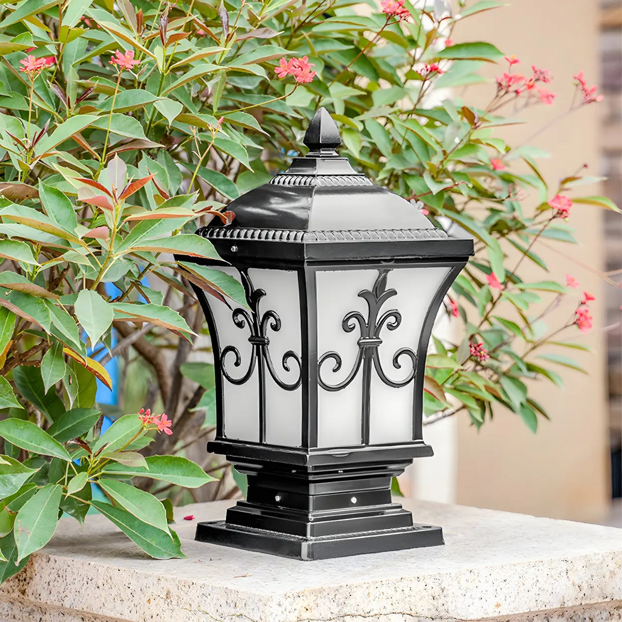 Elegant Golden Solar Copper Outdoor Lantern Table Lamp Image - 6