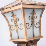 Elegant Golden Solar Copper Outdoor Lantern Table Lamp Image - 8