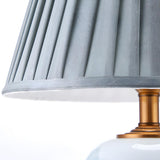 Elegant Gray Fabric Shade Ceramic Vase Base Table Lamp Image - 8