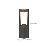 Elegant Gray Modern Cube Metal Outdoor Floor Table Lamp #size