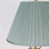 Elegant Green Fabric Shade Vase Base Bedside Table Lamp Image - 7