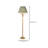 Elegant Green Pleated Shade and Gold Floor Lamp #size