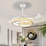 Elegant Heart Shape Modern Round Ceiling Fan with Light Image - 1