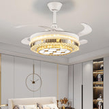 Elegant Heart Shape Modern Round Ceiling Fan with Light Image - 21