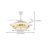 Elegant Heart Shape Modern Round Ceiling Fan with Light Image - 23