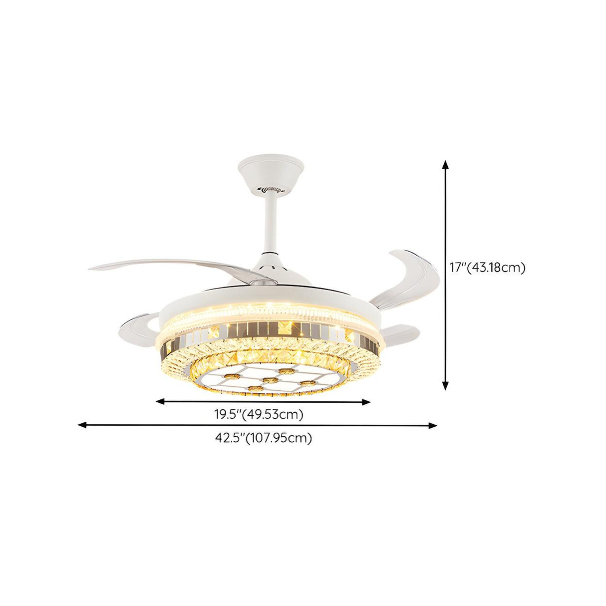 Elegant Heart Shape Modern Round Ceiling Fan with Light Image - 24