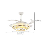 Elegant Heart Shape Modern Round Ceiling Fan with Light Image - 24