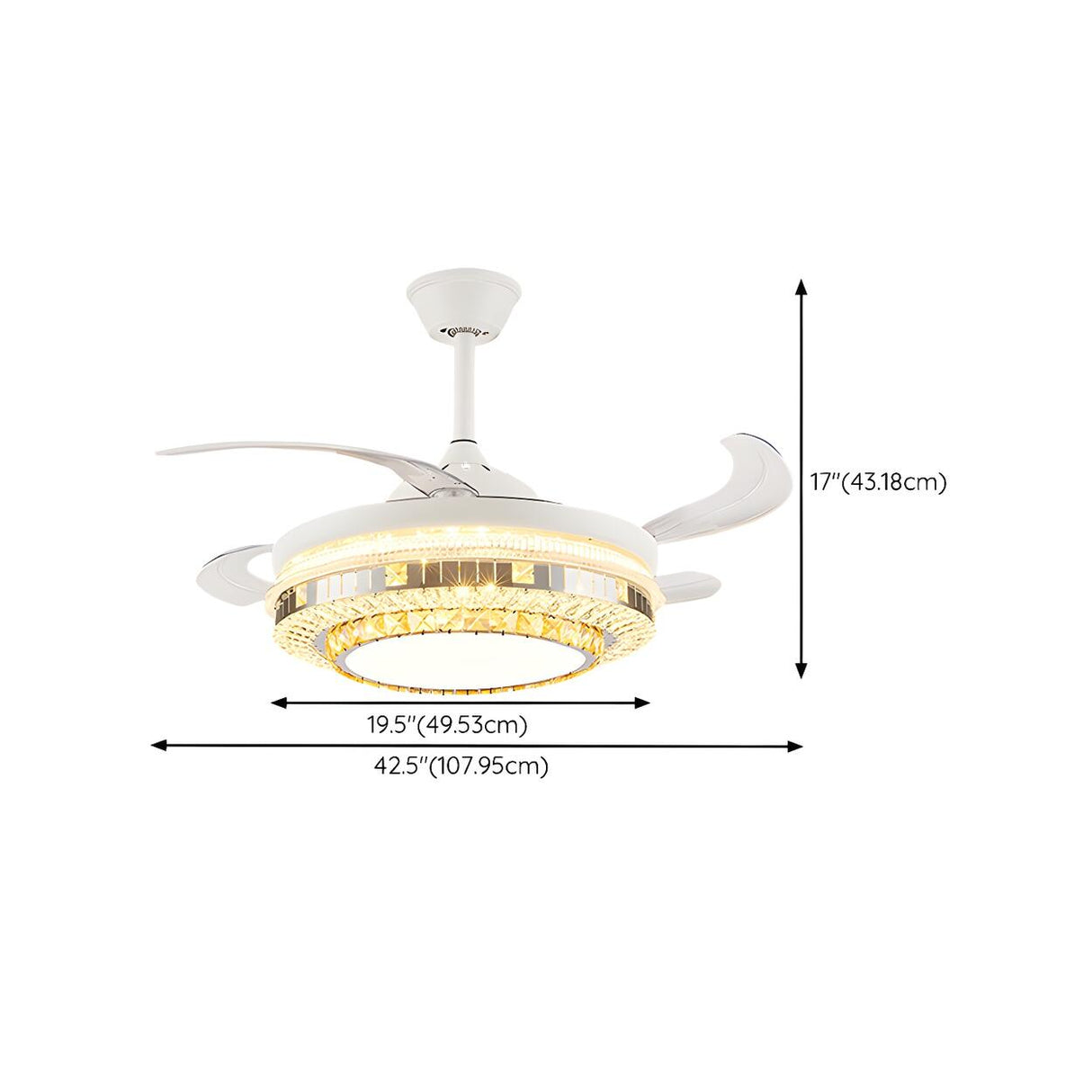 Elegant Heart Shape Modern Round Ceiling Fan with Light Image - 27