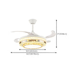 Elegant Heart Shape Modern Round Ceiling Fan with Light Image - 27