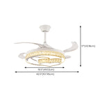 Elegant Heart Shape Modern Round Ceiling Fan with Light Image - 28