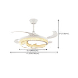 Elegant Heart Shape Modern Round Ceiling Fan with Light Image - 29