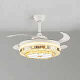 Elegant Heart Shape Modern Round Ceiling Fan with Light Image - 3