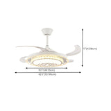 Elegant Heart Shape Modern Round Ceiling Fan with Light Image - 30