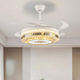 Elegant Heart Shape Modern Round Ceiling Fan with Light Image - 7