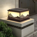 Elegant Hill Square Metal Outdoor Solar Post Light Image - 1