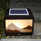 Elegant Hill Square Metal Outdoor Solar Post Light Image - 12