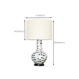 Elegant Ivory Fabric Shade Ceramic Vase Base Table Lamp #size