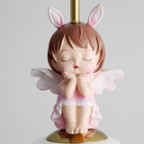 Elegant Kids Room Pink Resin Cute Angel Pendant Light Image - 9