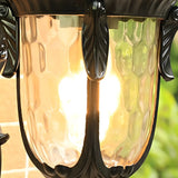 Elegant Lantern Bronze Glass Outdoor LED Wall Lamp Image - 9