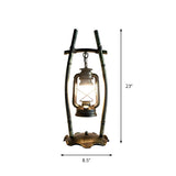 Elegant Lantern Opal Glass Shade Black Metal Table Lamp #size