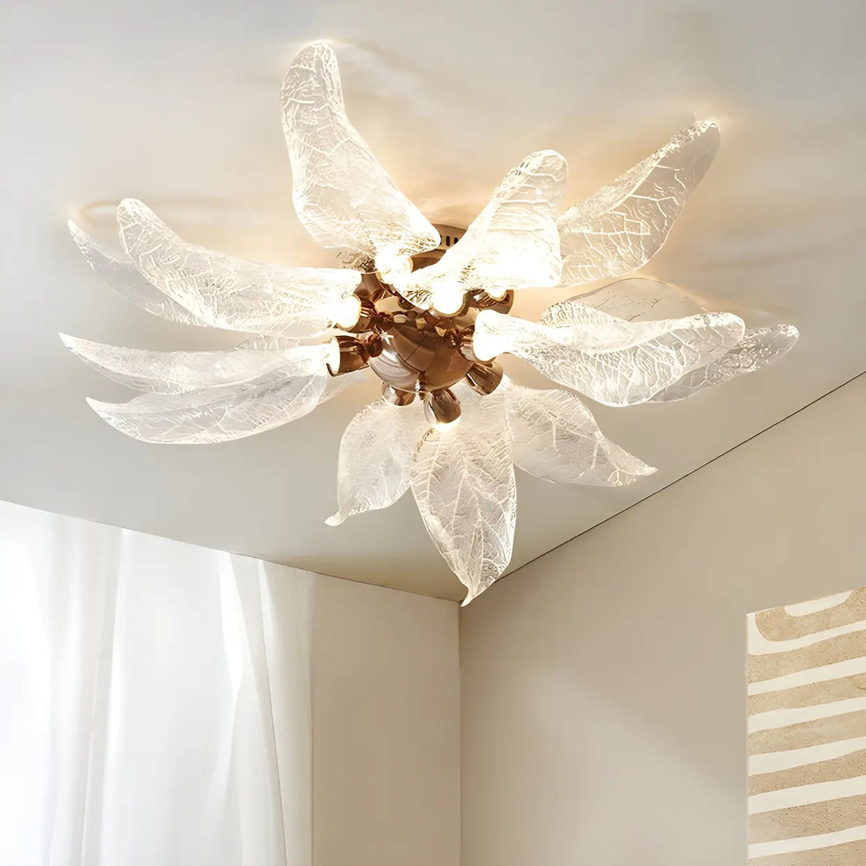 Elegant Large Blooming Semi-Flush Mount Ceiling Light Image - 1