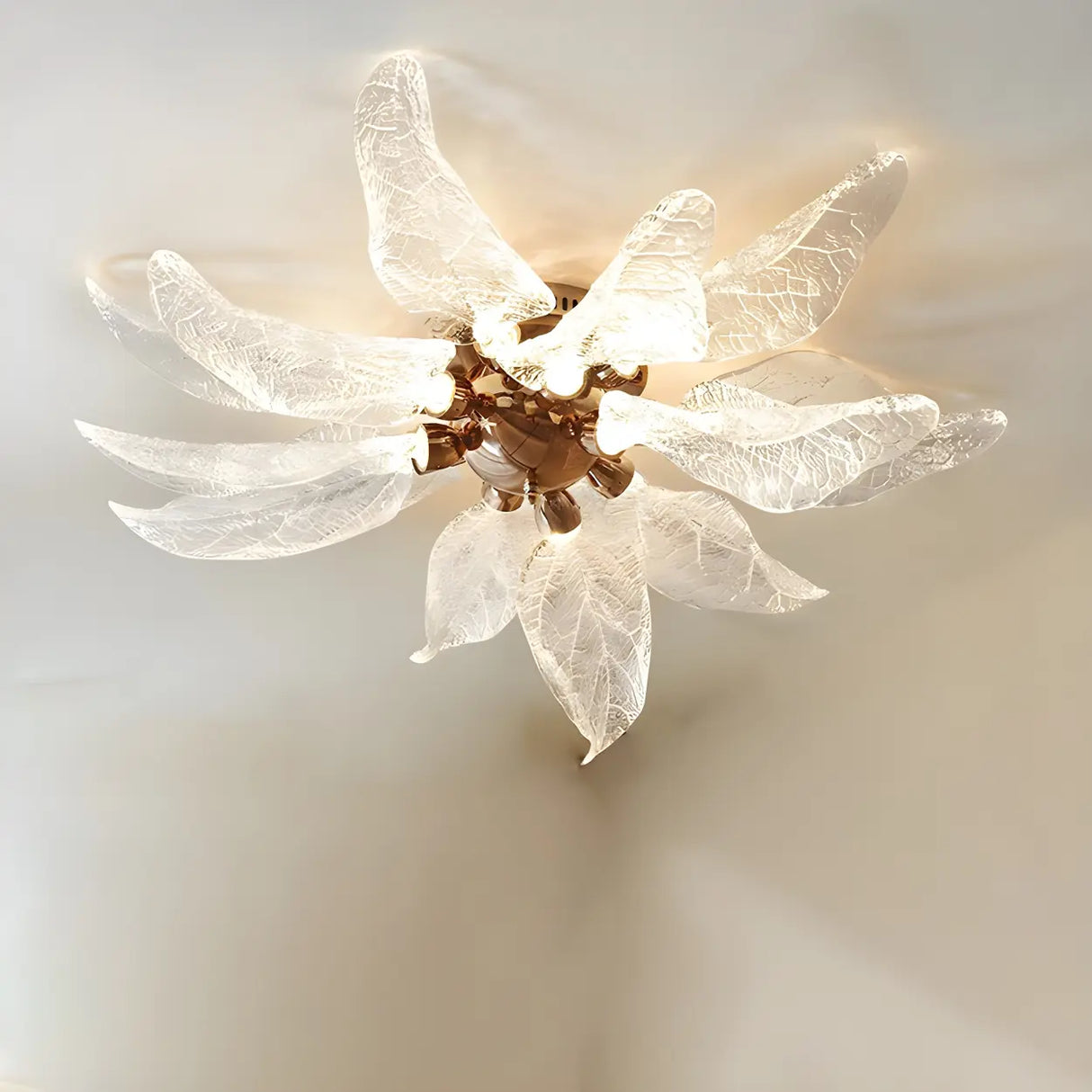 Elegant Large Blooming Semi-Flush Mount Ceiling Light Image - 5