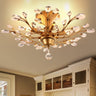 Elegant Large Crystal Branch Semi-Flush Mount Light Image - 3