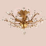 Elegant Large Crystal Branch Semi-Flush Mount Light Image - 6