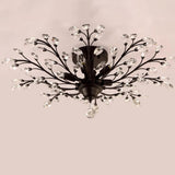 Elegant Large Crystal Branch Semi-Flush Mount Light Image - 7